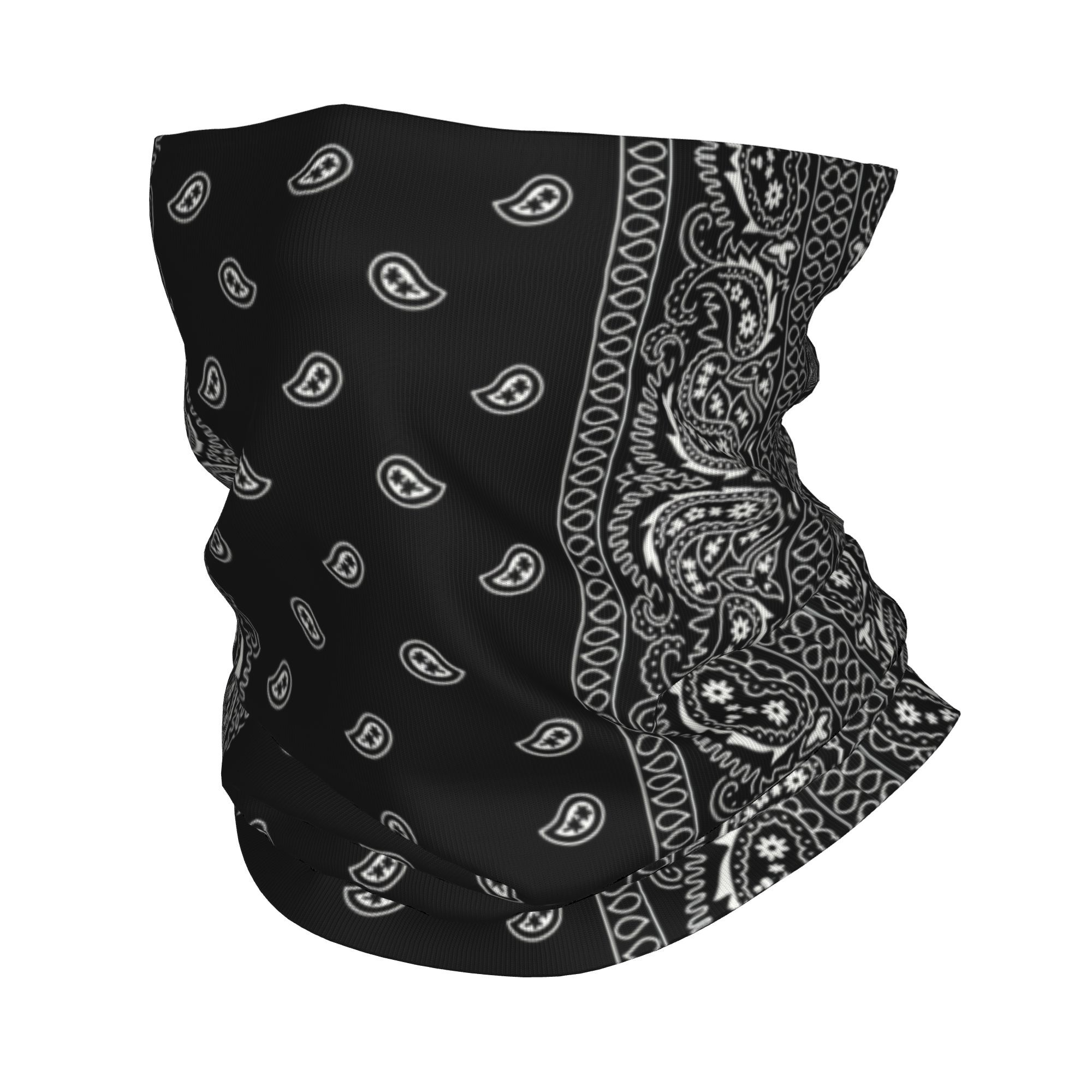 Bandana Blank White - Czarno-biała bandana w stylu paisley chicano,